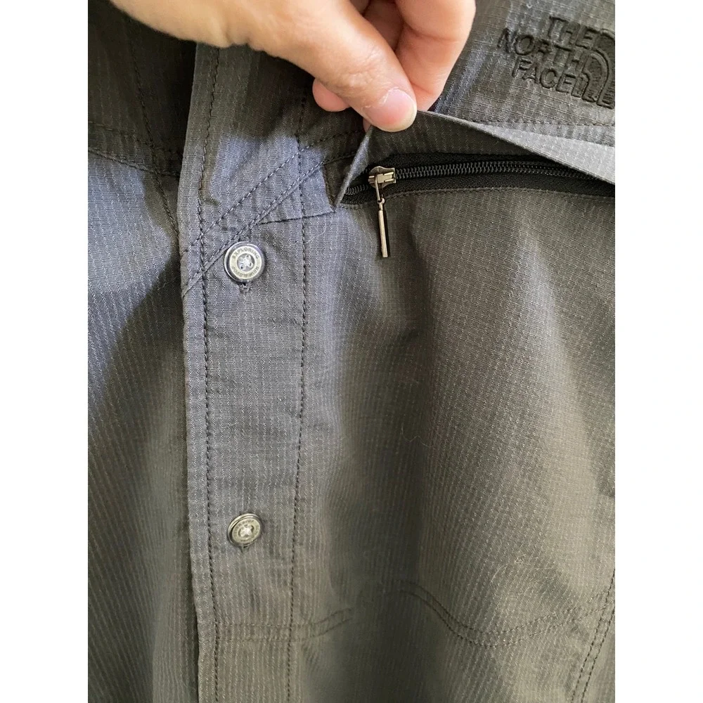 The North Face A5 Series Mens Medium Gray Nylon Ripstop Hiking Shirt AH5N